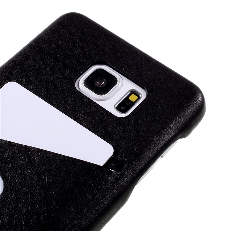 G-CASE Ostrich Texture Leather Coated PC Mobile Case for Samsung Galaxy Note5 N920 with Card Slot - Black-3