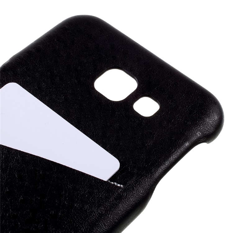 G-CASE Ostrich Texture Leather Coated PC Mobile Case with Card Slot for Samsung Galaxy A8 (2016) - Black-4