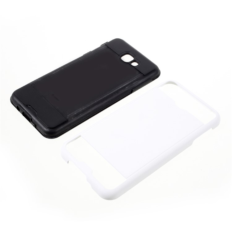 Brushed PC + TPU Combo Cell Phone Cover for Samsung Galaxy J5 Prime/On5 2016 - White-6