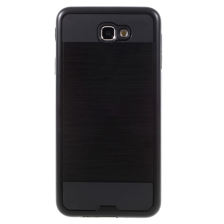 Brushed PC + TPU Hybrid Cell Phone Case for Samsung Galaxy J7 Prime/On7 2016 - Black-2