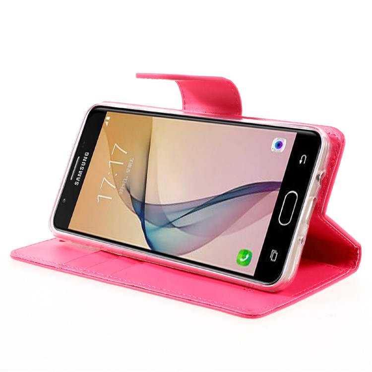 MERCURY GOOSPERY Bravo Diary Wallet Leather Phone Cover for Samsung Galaxy J5 Prime/On5 2016 - Rose-4