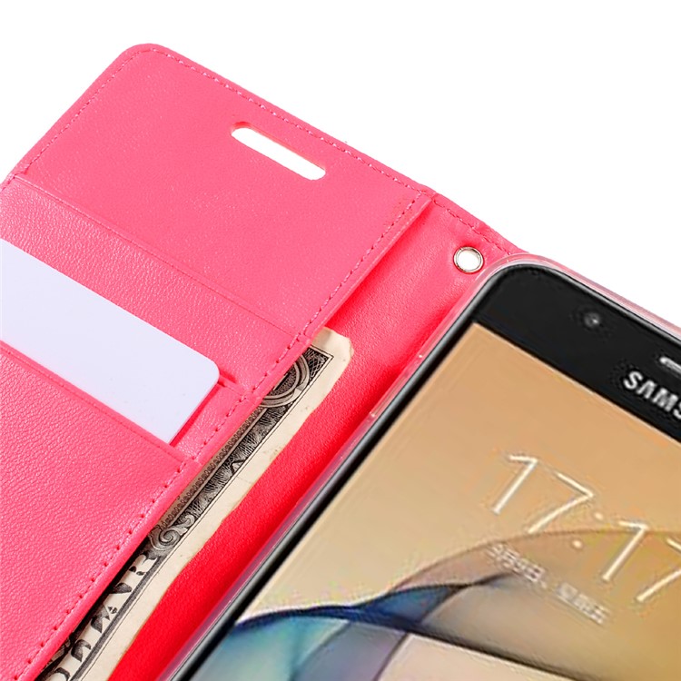 MERCURY GOOSPERY Bravo Diary Wallet Leather Phone Cover for Samsung Galaxy J5 Prime/On5 2016 - Rose-9