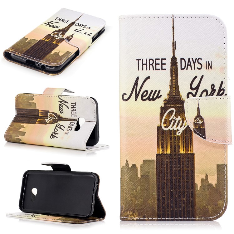 Patterned Leather Wallet Mobile Phone Cover for Samsung Galaxy A5 (2017) - New York City-1
