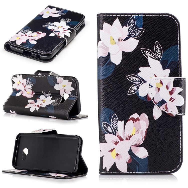 

Patterned Leather Wallet Mobile Casing for Samsung Galaxy A5 (2017) - Flowers with Black Background, Galaxy A5 (2017)