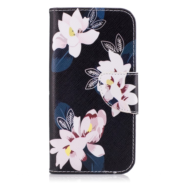 Pattern Printing Leather Wallet Case for Samsung Galaxy A3 (2017) - Pretty Flowers / Black-2