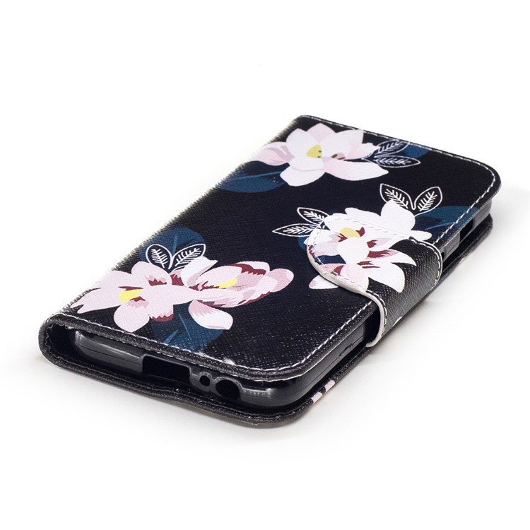 Pattern Printing Leather Wallet Case for Samsung Galaxy A3 (2017) - Pretty Flowers / Black-5