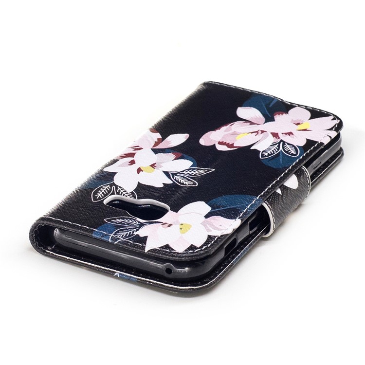 Pattern Printing Leather Wallet Case for Samsung Galaxy A3 (2017) - Pretty Flowers / Black-6