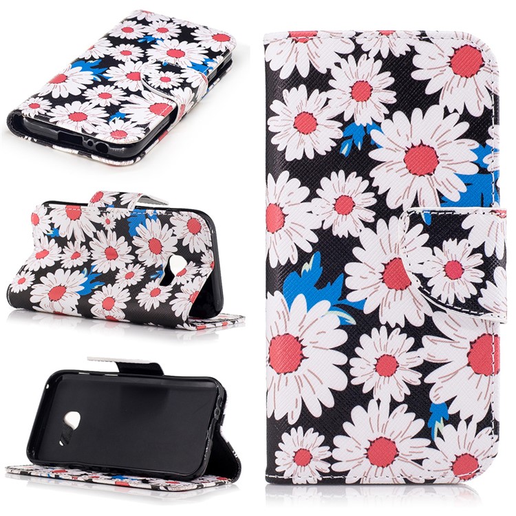 

Printing Pattern Leather Stand Wallet Cover for Samsung Galaxy A3 (2017) - White Daisy, Galaxy A3 (2017)