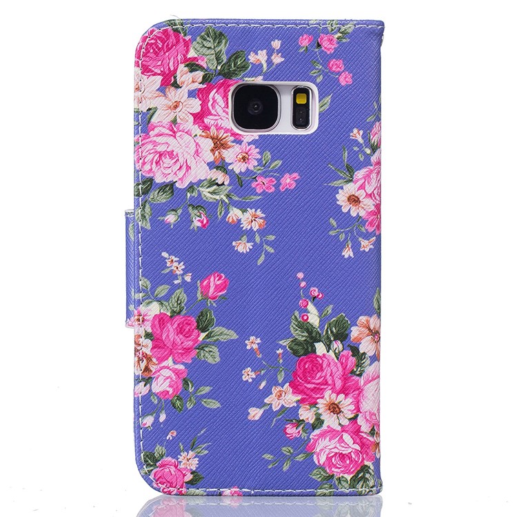 Wallet Leather Stand Case for Samsung Galaxy S7 SM-G930 - Vivid Flowers-3