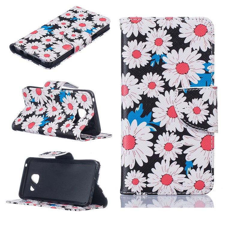 Wallet Leather Stand Case for Samsung Galaxy A3 SM-A310F (2016) - Daisy Flowers-1