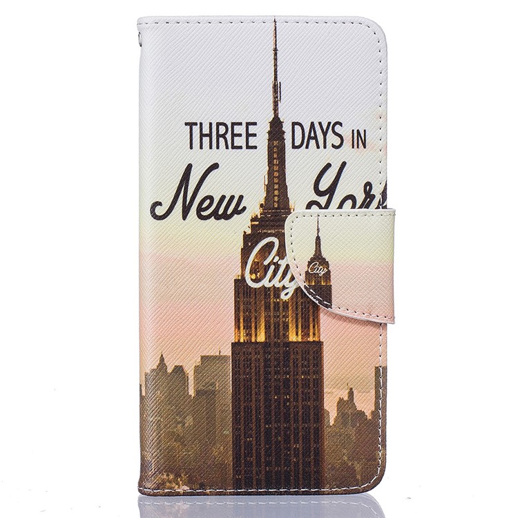 Pattern Printing Leather Wallet Case for Samsung Galaxy A5 SM-A510F (2016) - Empire State Building-2