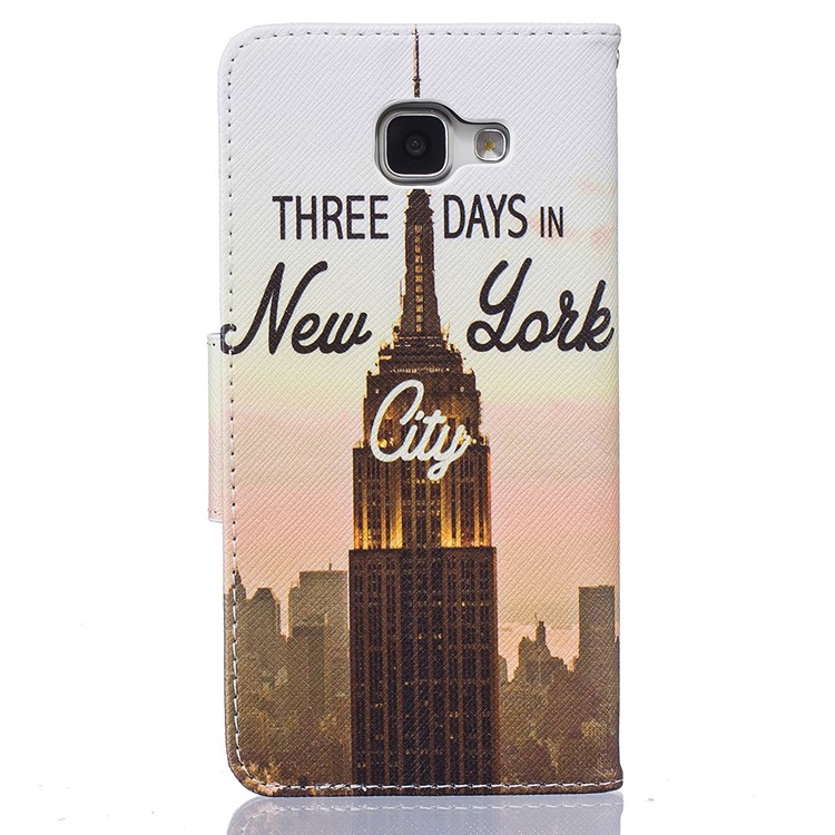 Pattern Printing Leather Wallet Case for Samsung Galaxy A5 SM-A510F (2016) - Empire State Building-3