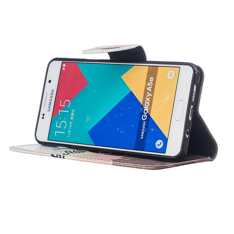 Pattern Printing Leather Wallet Case for Samsung Galaxy A5 SM-A510F (2016) - Empire State Building-4