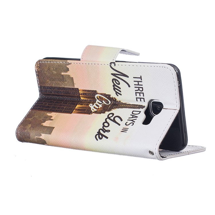 Pattern Printing Leather Wallet Case for Samsung Galaxy A5 SM-A510F (2016) - Empire State Building-5