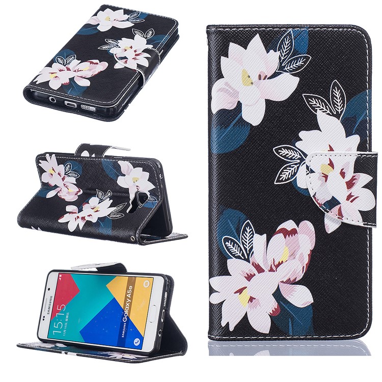

Pattern Printing Wallet Leather Stand Cover for Samsung Galaxy A5 SM-A510F (2016) - White Flowers, Galaxy A5 SM-A510F (2016)