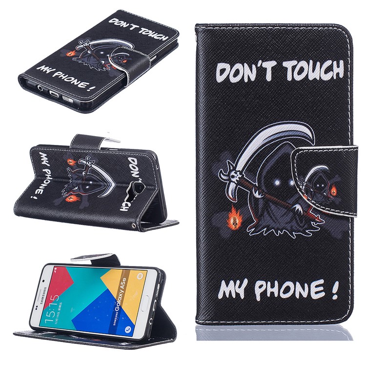 

Pattern Printing Leather Protection Case for Samsung Galaxy A5 SM-A510F (2016) - Cute Monster