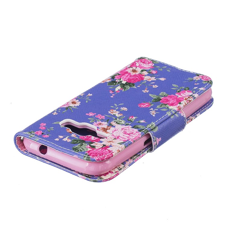 Pattern Printing Leather Wallet Case for Samsung Galaxy J1 (2016) - Vivid Flowers-7