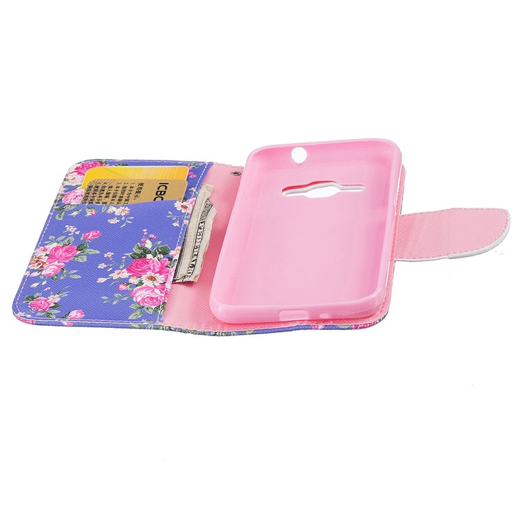 Pattern Printing Leather Wallet Case for Samsung Galaxy J1 (2016) - Vivid Flowers-8