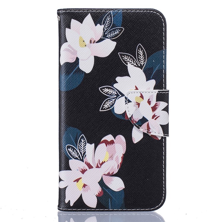 Wallet Leather Stand Case for Samsung Galaxy J5 (2016) SM-J510 - White Flowers-2