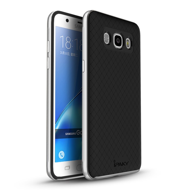 IPAKY PC Bumper + TPU Case 2-Piece for Samsung Galaxy J7 (2016) J710F J710G J7108 - Silver-1