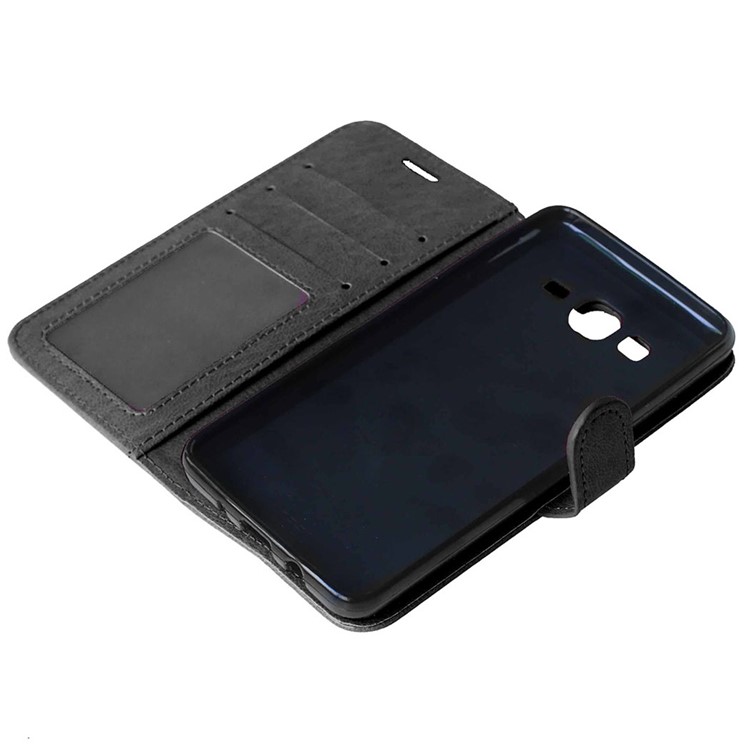 Magnetic Leather Case with ID/Credit Card Slots for Samsung Galaxy On5 - Black-5