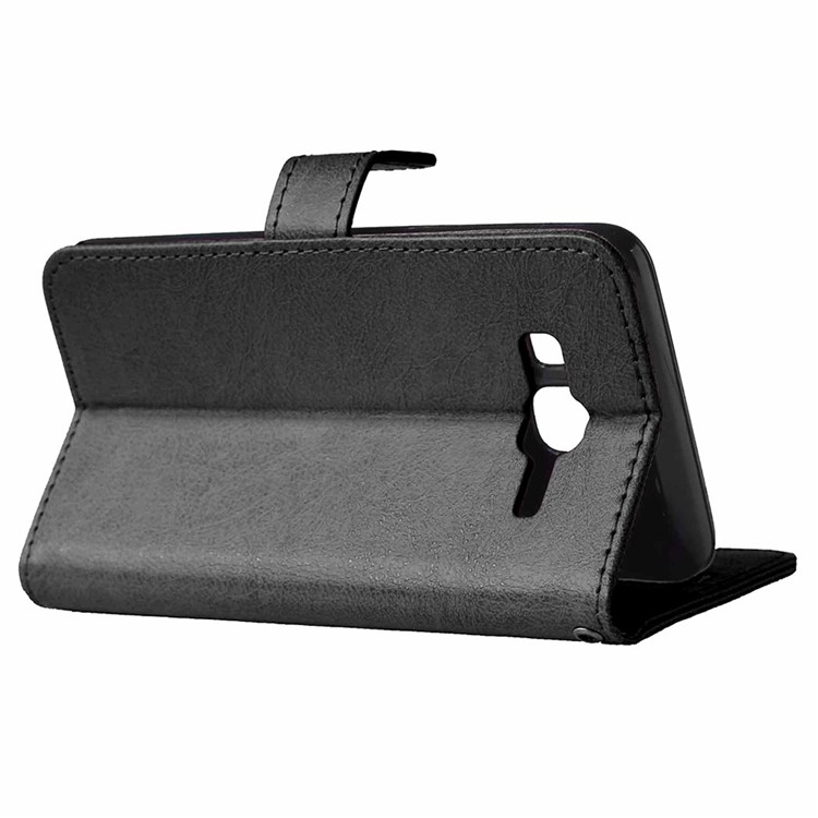 Magnetic Leather Case with ID/Credit Card Slots for Samsung Galaxy On5 - Black-6