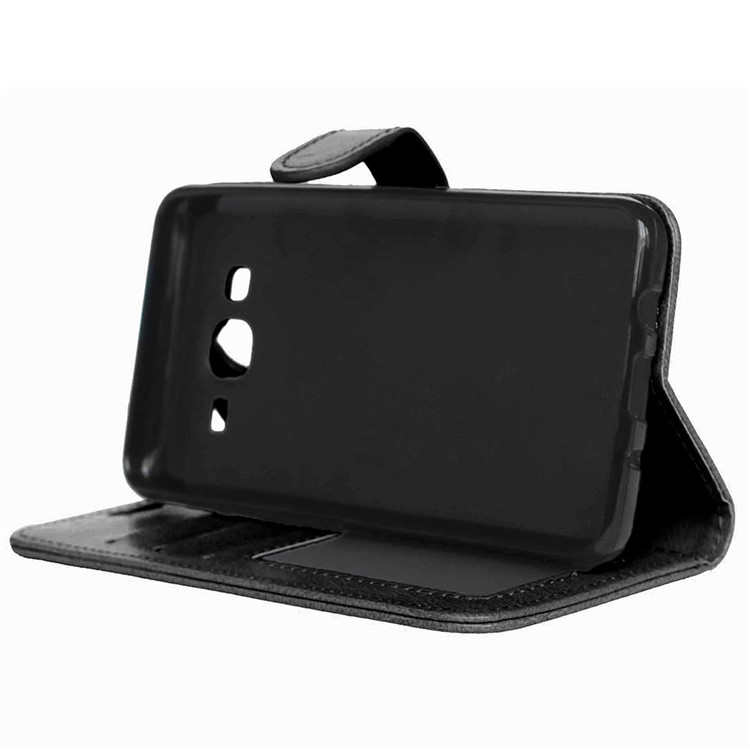 Magnetic Leather Case with ID/Credit Card Slots for Samsung Galaxy On5 - Black-7