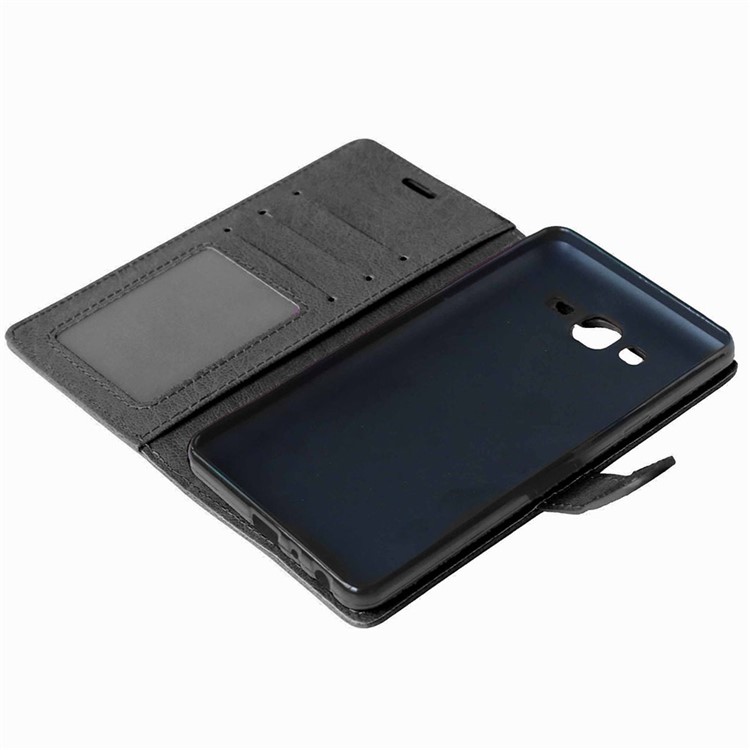 PU Leather Phone Case with ID/Credit Card Slots for Samsung Galaxy On7 - Black-5