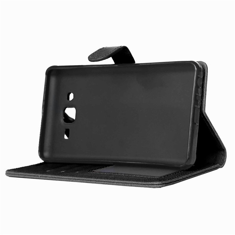 PU Leather Phone Case with ID/Credit Card Slots for Samsung Galaxy On7 - Black-7