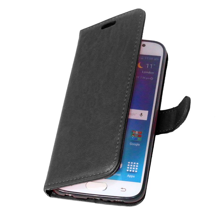 3 Card Slots Leather Mobile Phone Case for Samsung Galaxy S6 G920 - Black-5