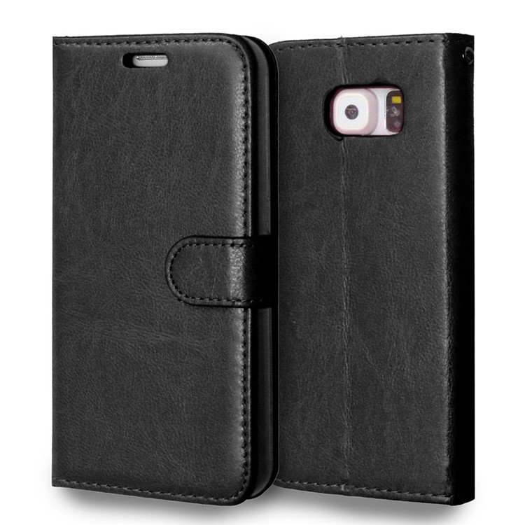 3 Card Slots Leather Mobile Phone Case for Samsung Galaxy S6 G920 - Black-8
