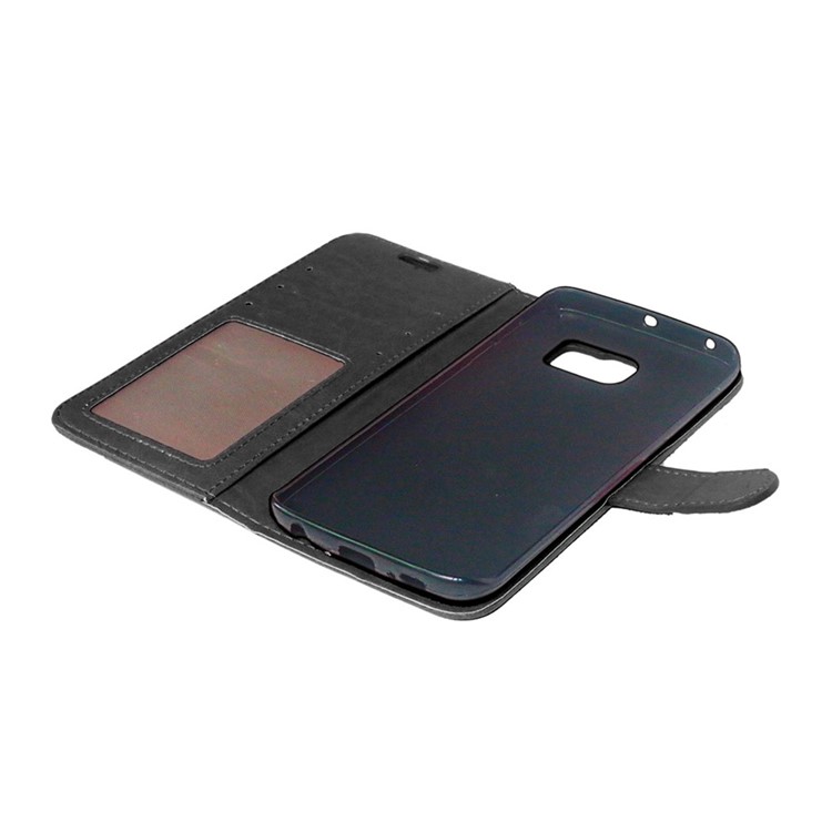 3 Card Slots Wallet Leather Phone Case for Samsung Galaxy S6 edge G925 - Black-5