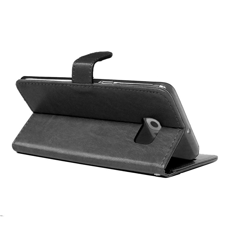 3 Card Slots Wallet Stand Leather Case for Samsung Galaxy S6 edge Plus G928 - Black-3