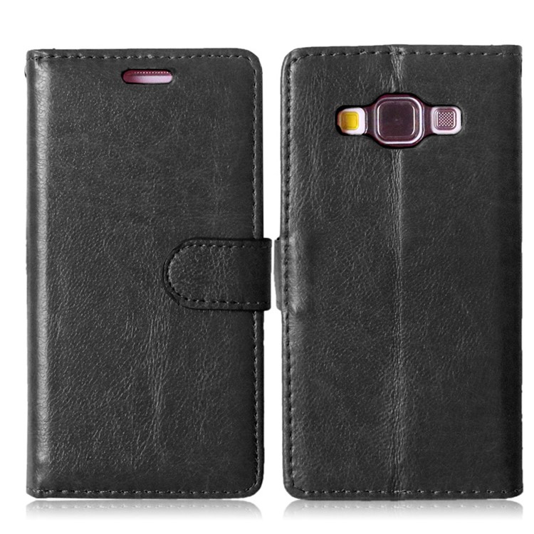 Crazy Horse Leather Wallet Case for Samsung Galaxy A3 SM-A300F - Black-8