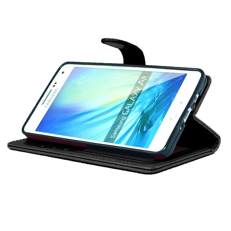 Crazy Horse Wallet Leather Stand Case for Samsung Galaxy A5 SM-A500F - Black-4