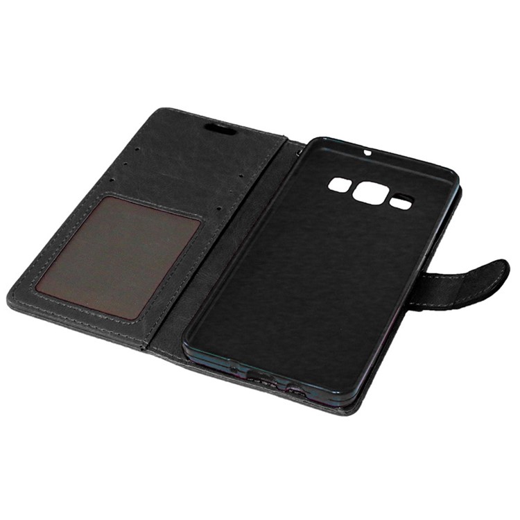 Crazy Horse Wallet Leather Stand Case for Samsung Galaxy A5 SM-A500F - Black-8