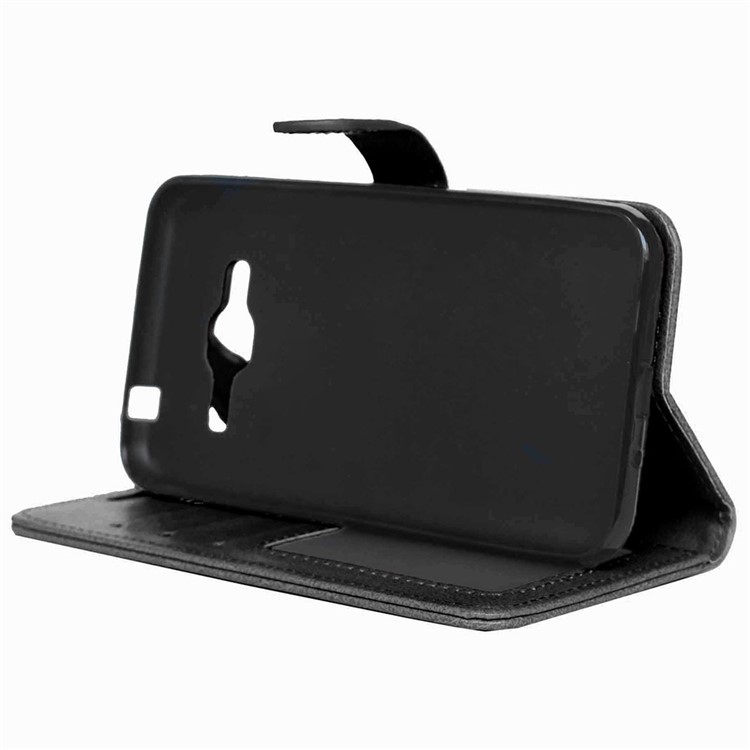 Solid Color Wallet Leather Phone Stand Case for Samsung Galaxy J3 (2016) / J3 - Black-7