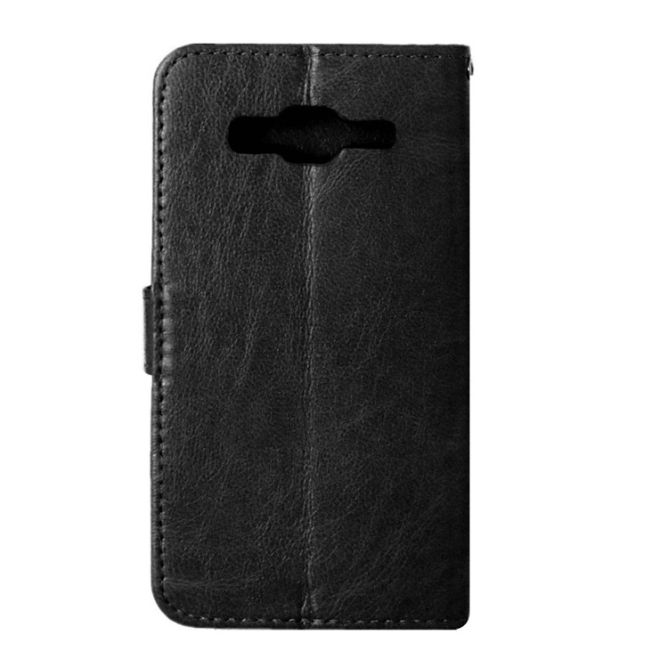 Crazy Horse 3 Card Slots Leather Phone Case for Samsung Galaxy J5 SM-J500F - Black-5