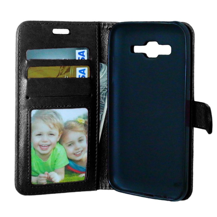 Crazy Horse 3 Card Slots Leather Phone Case for Samsung Galaxy J5 SM-J500F - Black-9