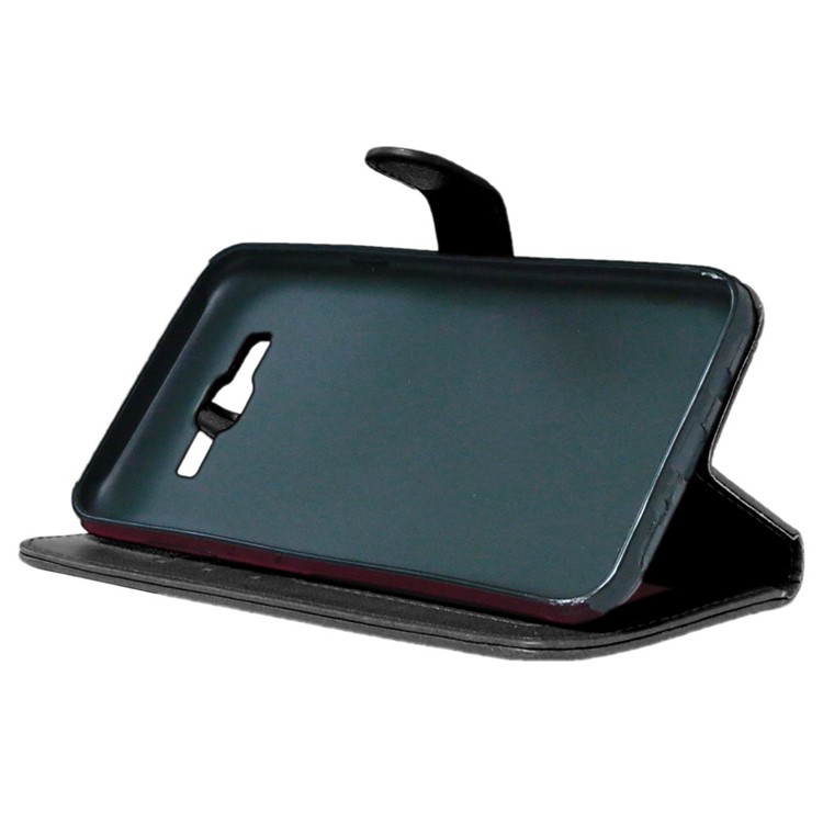3 Card Slots Leather Flip Stand Phone Case for Samsung Galaxy J7 SM-J700F - Black-5