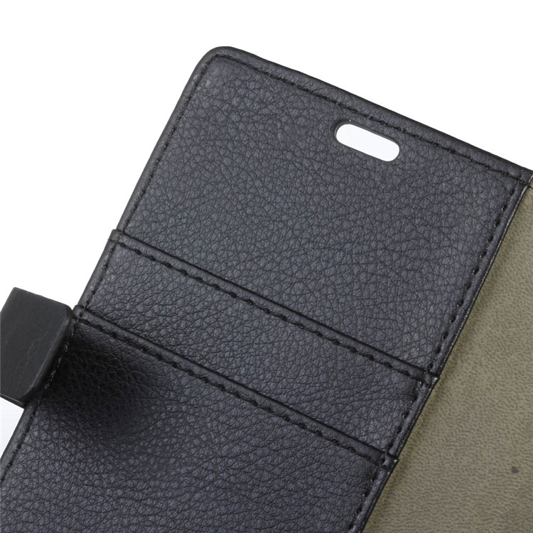 Litchi Grain Leather Wallet Phone Case for Samsung Galaxy J3 Prime - Black-4