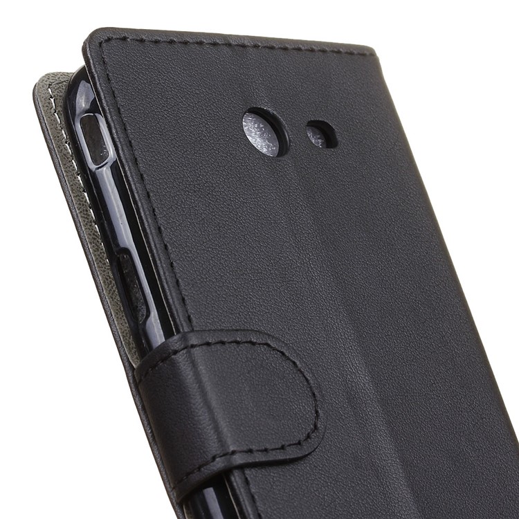 Wallet Leather Mobile Cover Accessory for Samsung Galaxy J3 Prime - Black-5