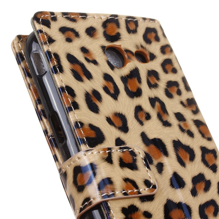 Leopard Skin Leather Wallet Mobile Phone Case for Samsung Galaxy J3 Prime-3