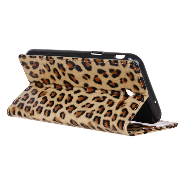 Leopard Skin Leather Wallet Mobile Phone Case for Samsung Galaxy J3 Prime-4