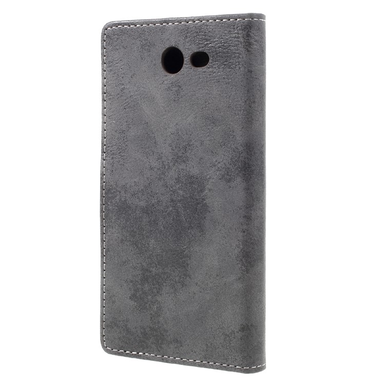 Vintage Wallet Leather Cell Phone Case for Samsung Galaxy J7 (2017) - Grey-2