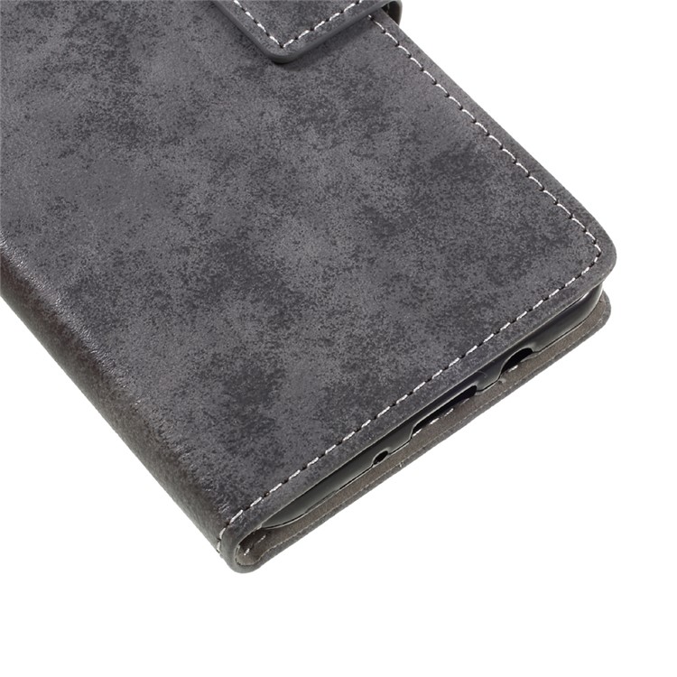 Vintage Wallet Leather Cell Phone Case for Samsung Galaxy J7 (2017) - Grey-7