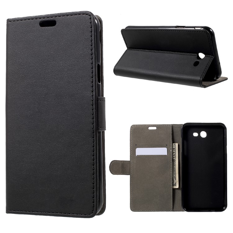 Phone Accessory Leather Wallet Stand Case for Samsung Galaxy J7 (2017) - Black-1