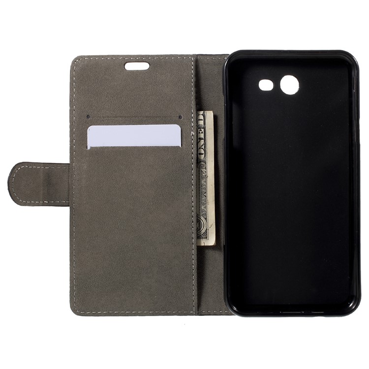 Phone Accessory Leather Wallet Stand Case for Samsung Galaxy J7 (2017) - Black-5