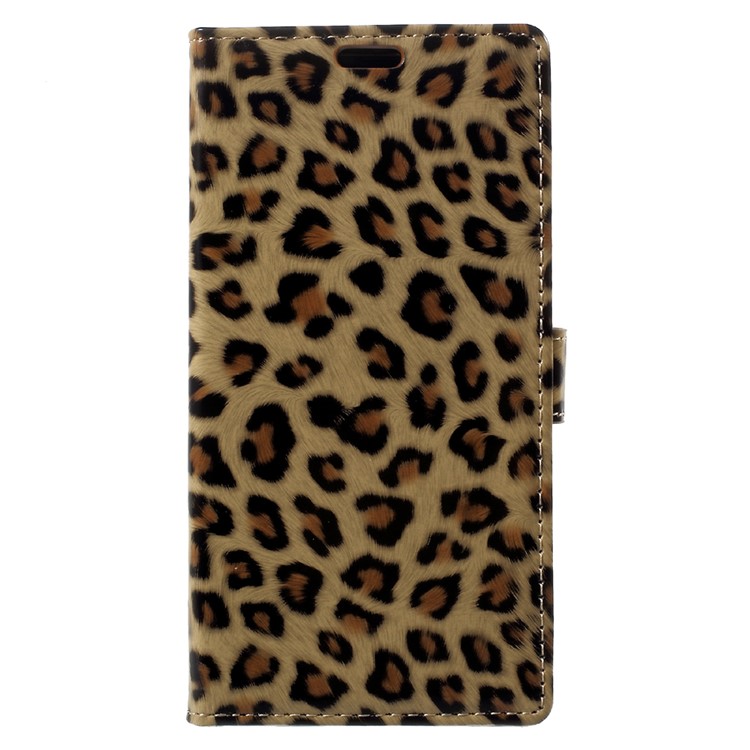 For Samsung Galaxy J7 (2017) Glossy Leopard PU Leather Wallet Case with Stand-2