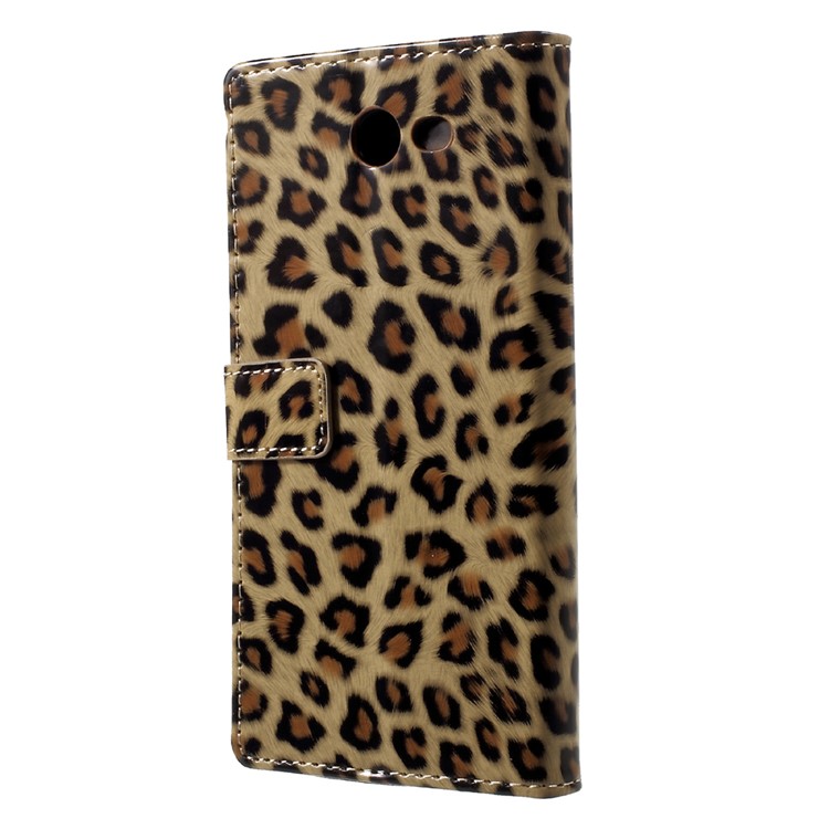 For Samsung Galaxy J7 (2017) Glossy Leopard PU Leather Wallet Case with Stand-3